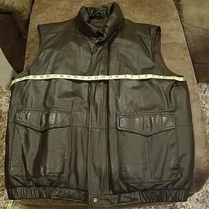 Premium Goose Down Brown Leather Vest